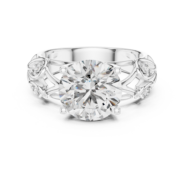 1ct, 2ct, 3ct, 4ct Lab Grown Diamond Vintage Scroll Ring