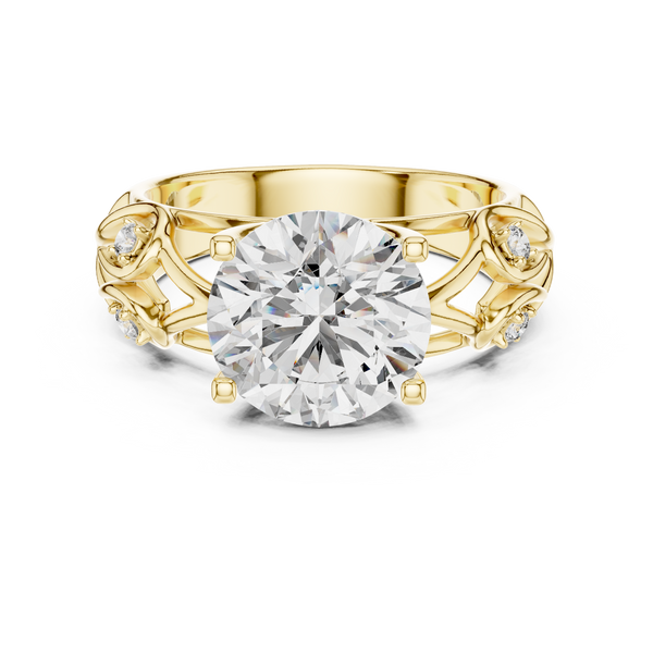 1ct, 2ct, 3ct, 4ct Lab Grown Diamond Vintage Scroll Ring