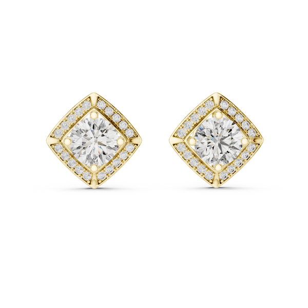 3ct Lab Grown Diamond Square Style Stud Earrings - ER-0014@7