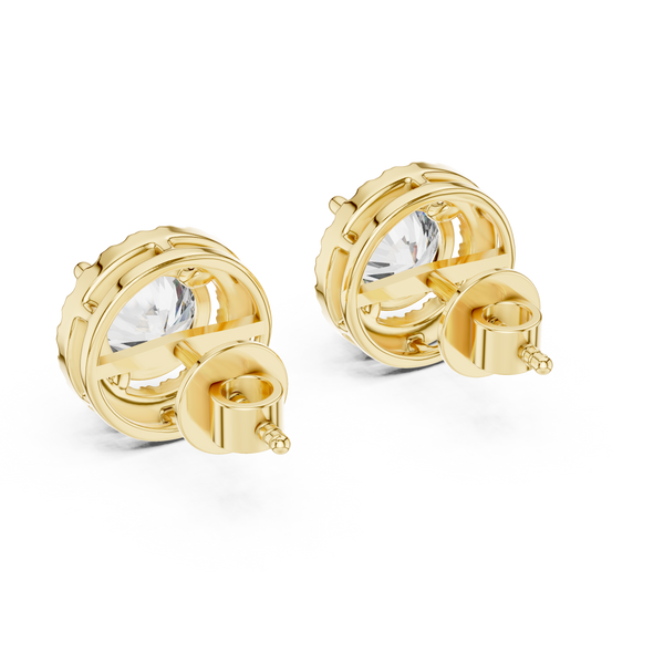 3ct Lab Grown Diamond Halo Stud Earrings - ER-0015@7