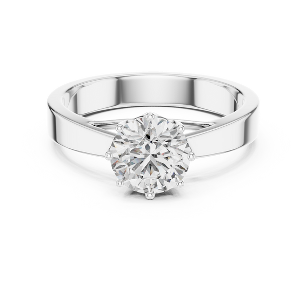 1ct Lab Grown Diamond Ring – Round Cut Diamond