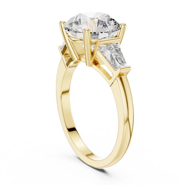 4ct Round & Baguette Lab Grown Diamond Ring