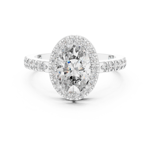 1.50ct Oval & Round Lab Grown Diamond Queen Ring