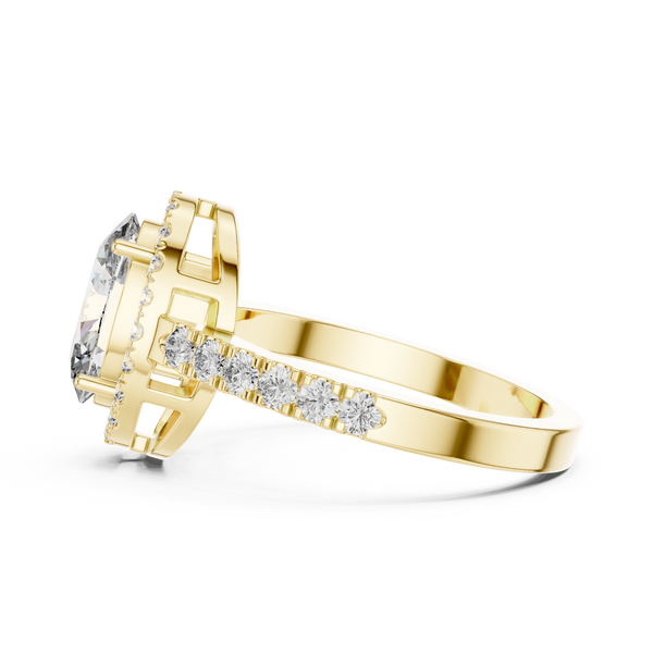 1.50ct Oval & Round Lab Grown Diamond Queen Ring