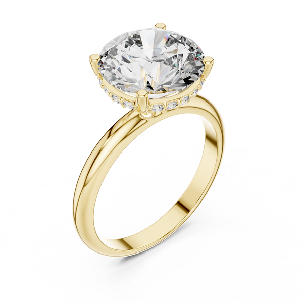 3.90ct Round Cut Lab Grown Diamond Jocasta Ring