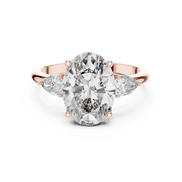 3.00ct Lab Grown Diamond Lunara Trinity Oval Ring