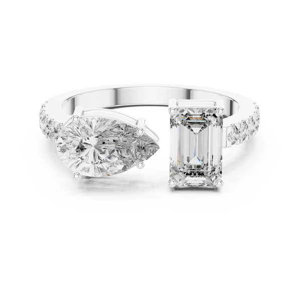 2ct Lab Grown Diamond Harmony Bloom Ring-Pear & Emerald Cut Diamonds