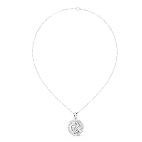 3.22ct Lab Grown Diamond Pendant – Round Cut Diamond