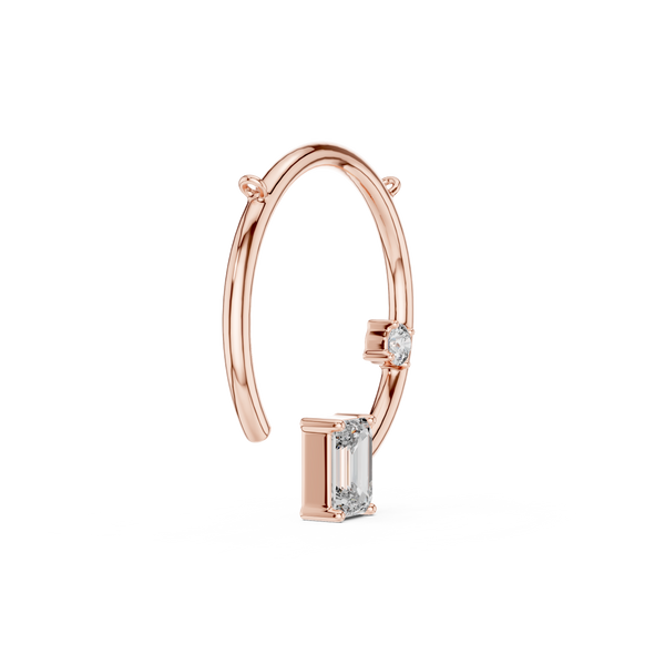 1ct Lab Grown Diamond Pendant - Emerald & Round Cut Diamond 42#360008N@7