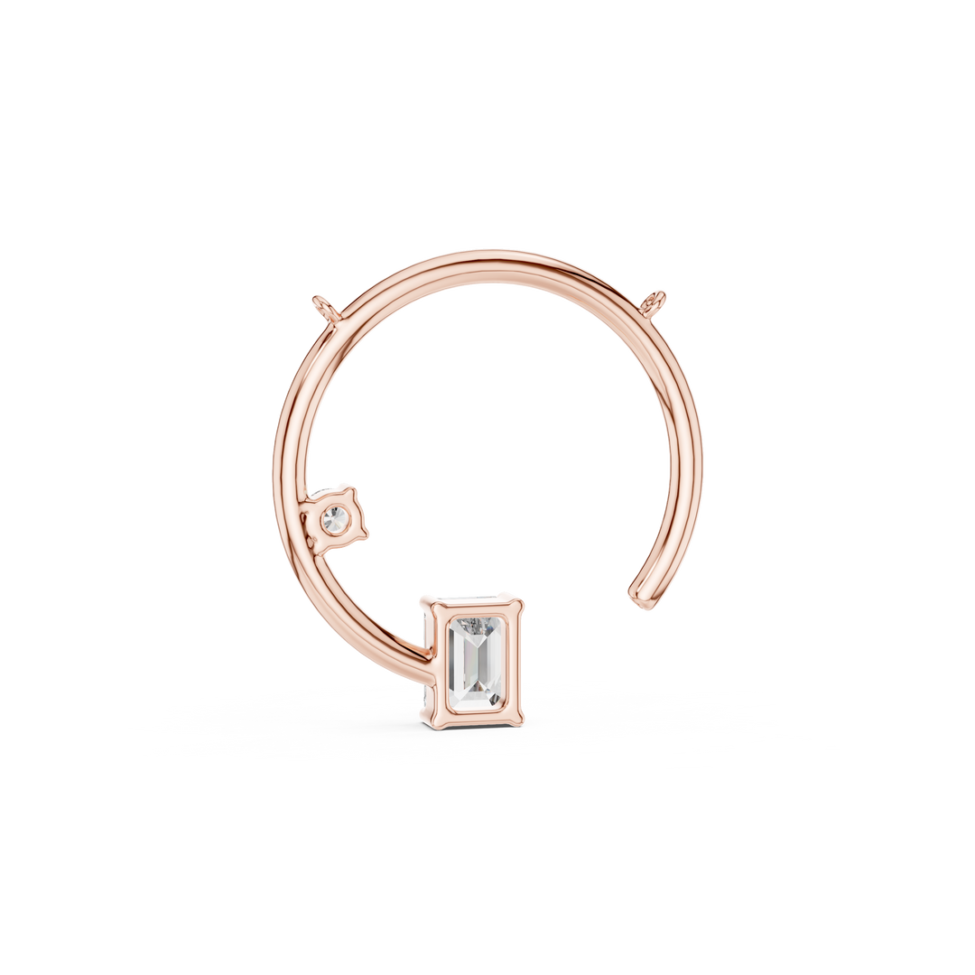 1ct Lab Grown Diamond Pendant - Emerald & Round Cut Diamond 42#360008N@7