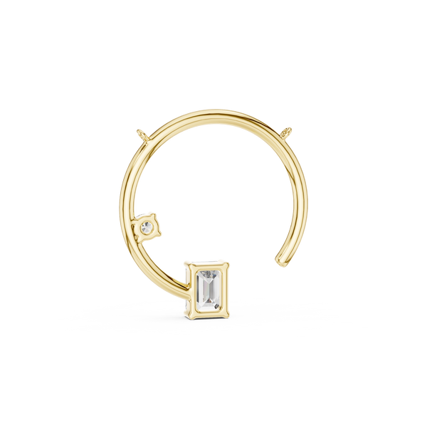 1ct Lab Grown Diamond Pendant - Emerald & Round Cut Diamond 42#360008N@7