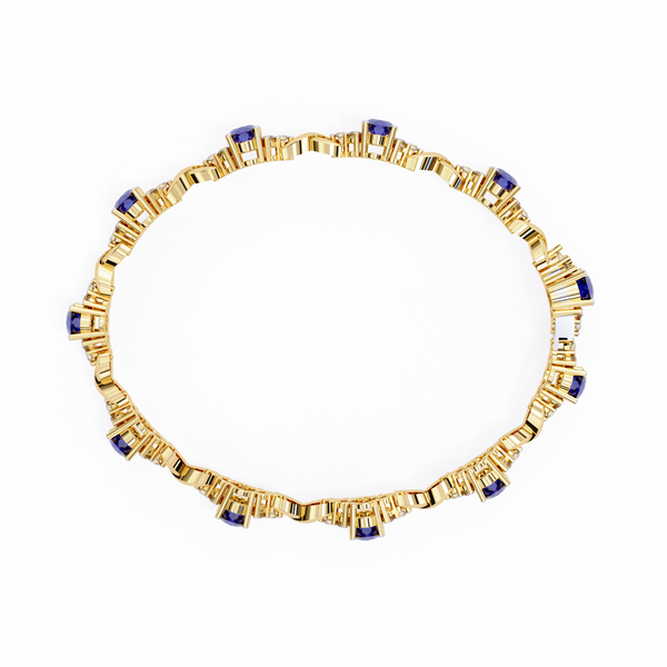 6.50ct Blue Sapphire & Lab Grown Diamond Bracelet