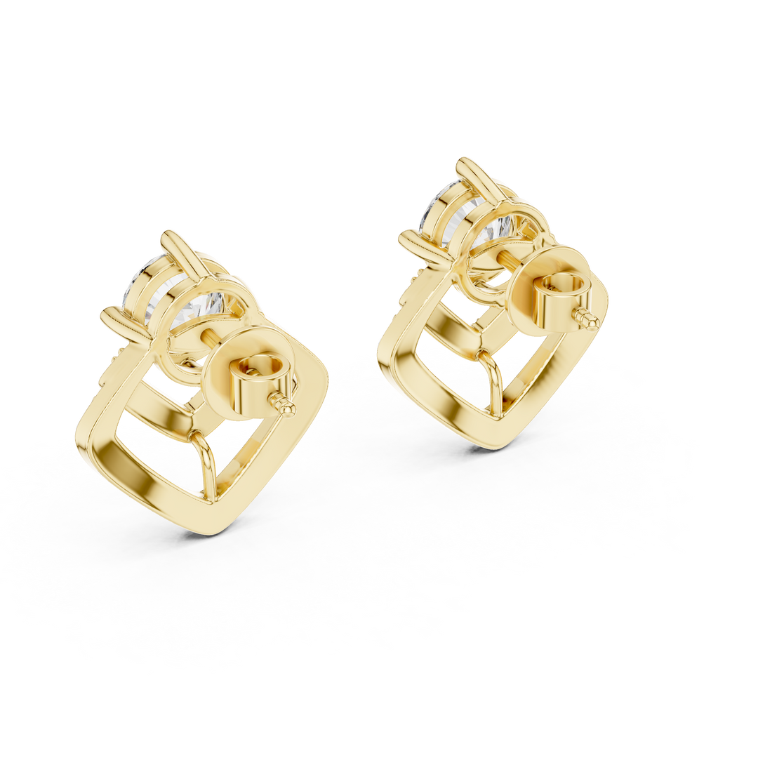 3.412ct Lab Grown Diamond Earring – Round Cut Diamond