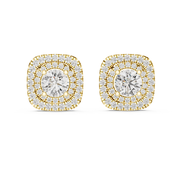 Lab Grown Diamond Earring – Double Halo Studs