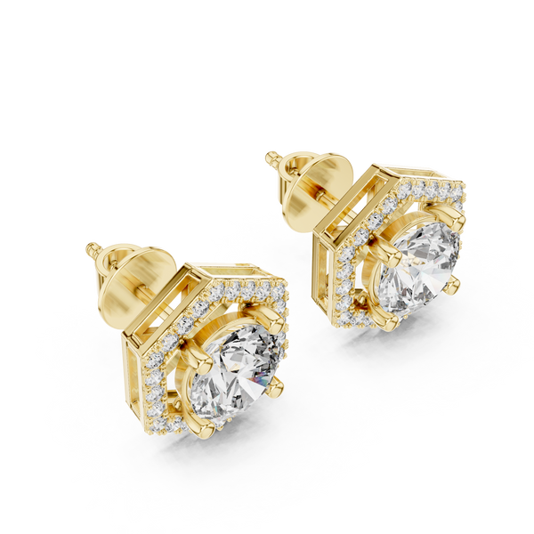 3ct Lab Grown Diamond Hexagon Earrings - ER-0013@7
