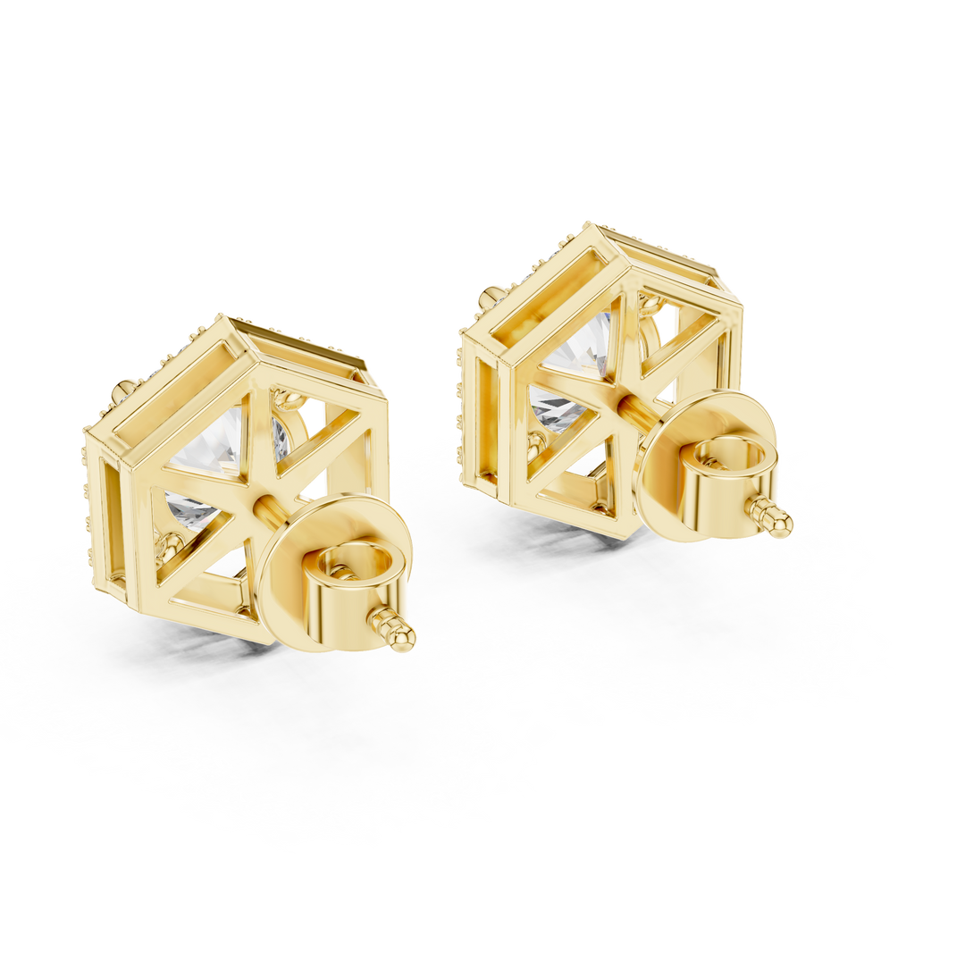 3ct Lab Grown Diamond Hexagon Earrings - ER-0013@7
