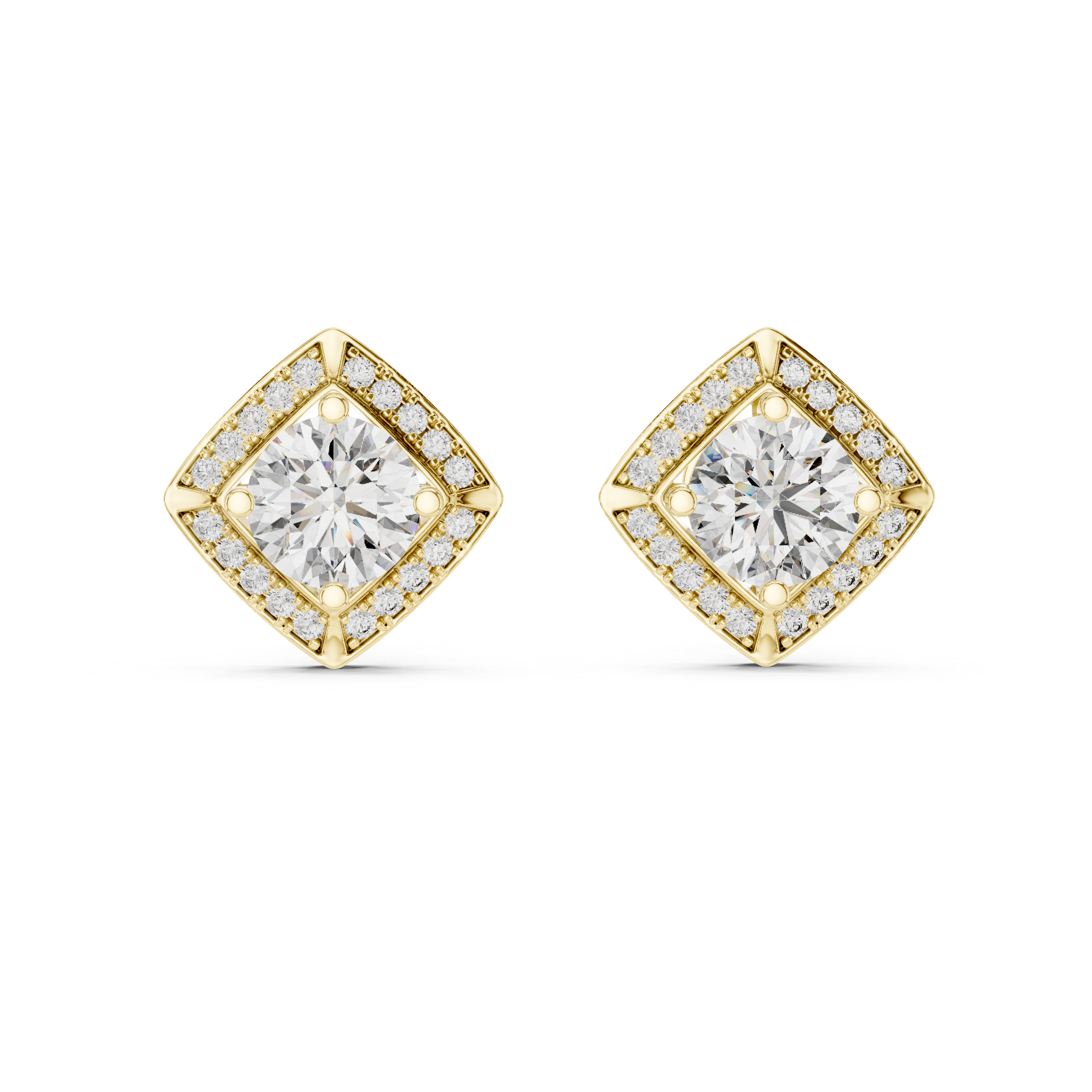3ct Lab Grown Diamond Square Style Stud Earrings - ER-0014@7