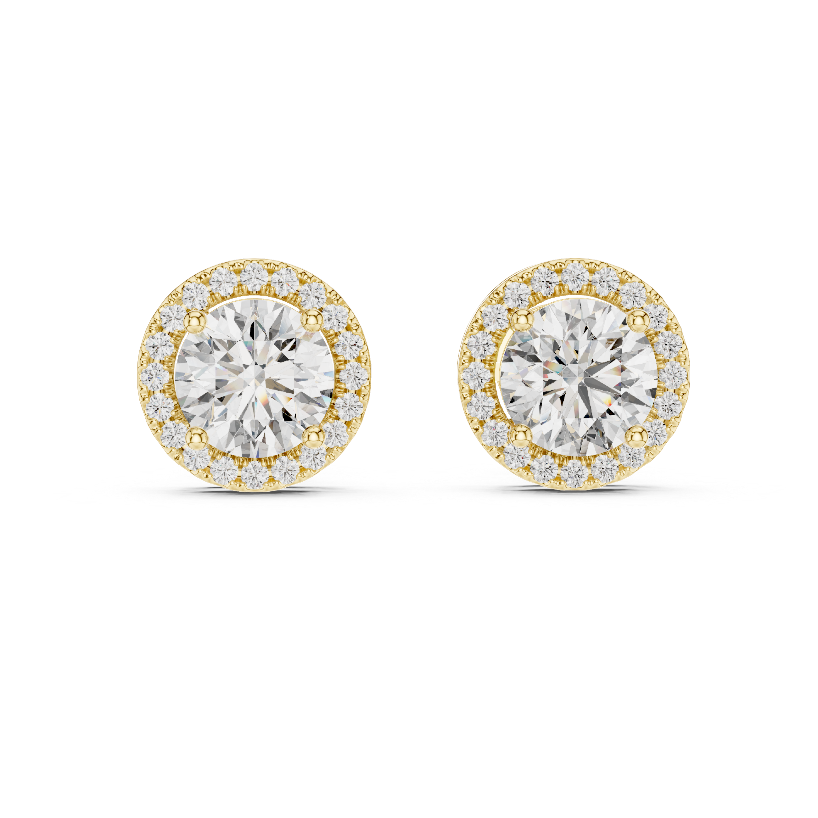 3ct Lab Grown Diamond Halo Stud Earrings - ER-0015@7