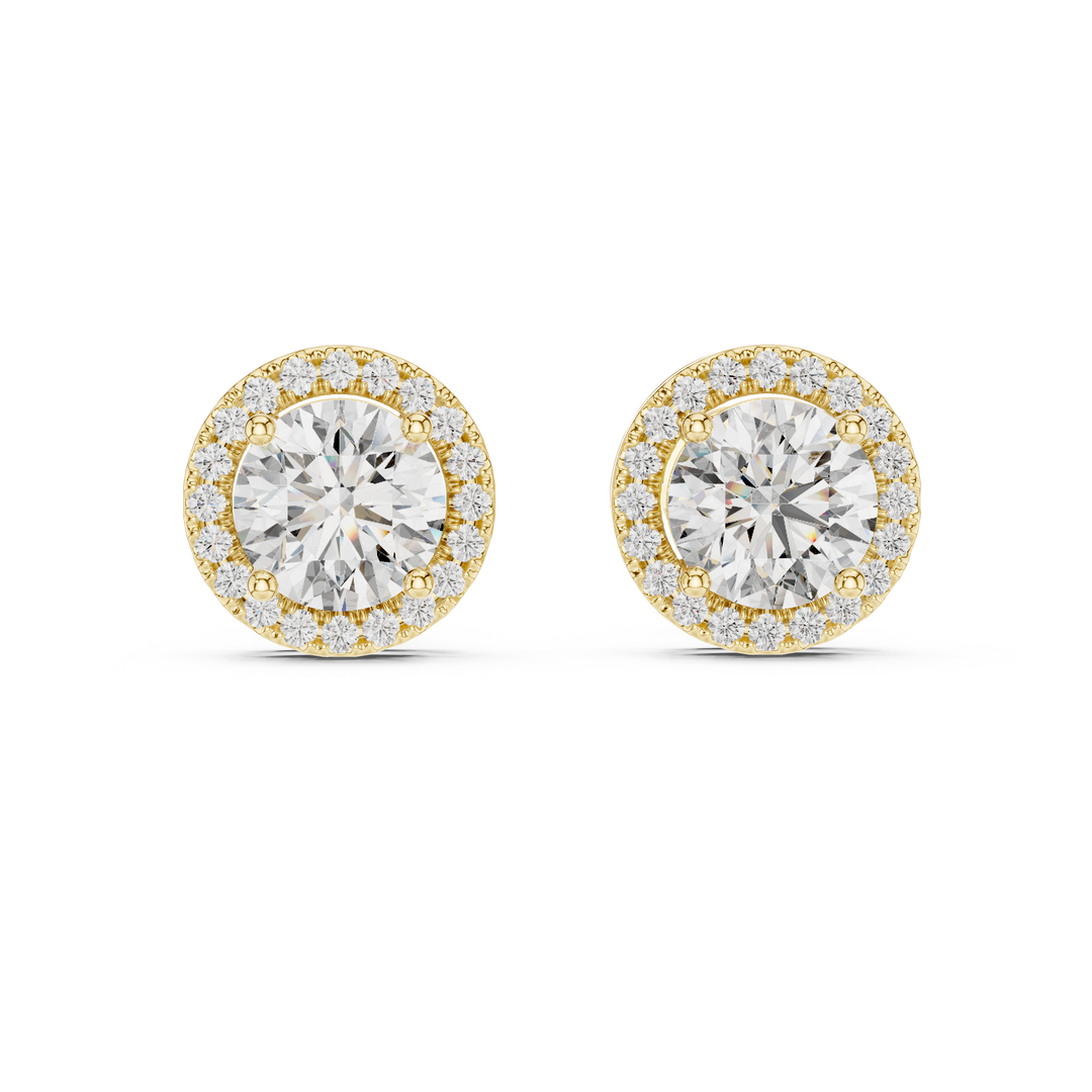 3ct Lab Grown Diamond Halo Stud Earrings