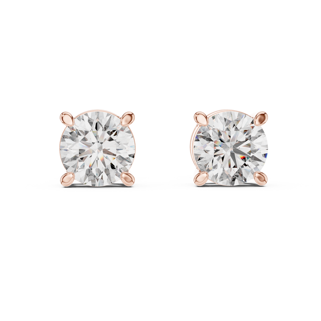 2.5ct Lab Grown Diamond Solitaire Stud Earrings