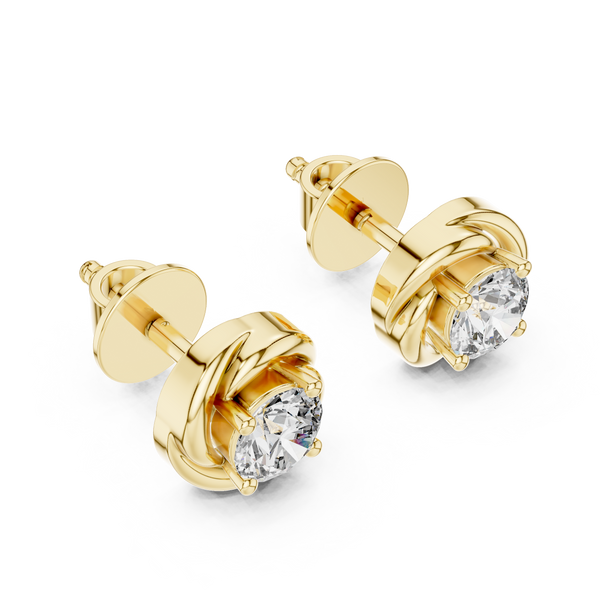 0.50ct Lab Grown Diamond Rose Flower Stud Earrings