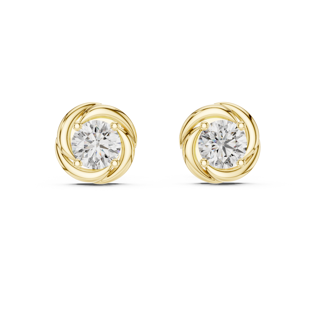 0.50ct Lab Grown Diamond Rose Flower Stud Earrings
