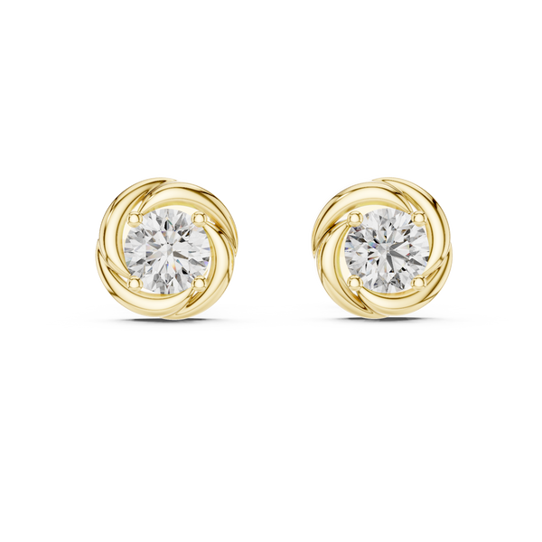 0.50ct Lab Grown Diamond Rose Flower Stud Earrings