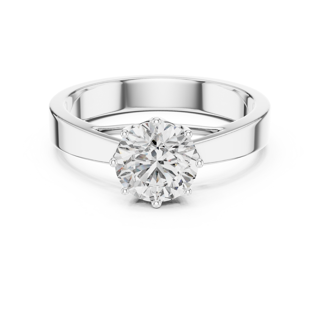1ct Lab Grown Diamond Ring – Round Cut Diamond