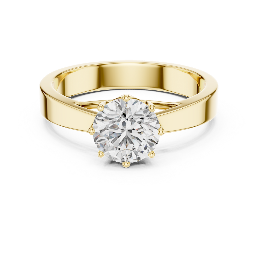 1ct Lab Grown Diamond Ring – Round Cut Diamond