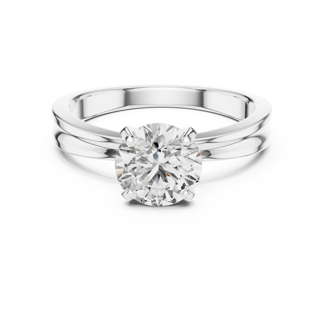 1ct Lab Grown Diamond Ring – Round Cut Diamond