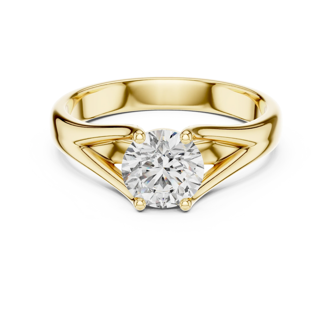 1ct Lab Grown Diamond Ring – Round Cut Diamond