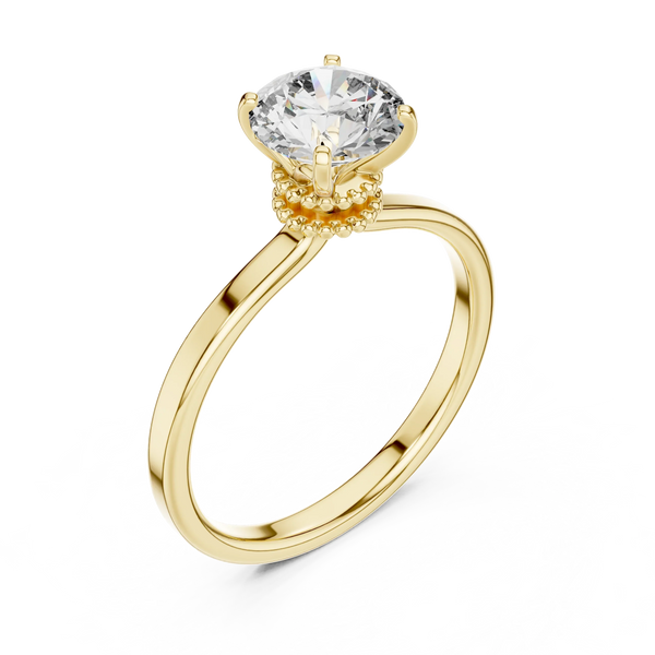 1ct Lab Grown Diamond Ring – Round Cut Diamond