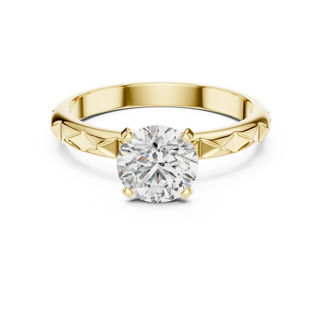 1ct Lab Grown Diamond Ring – Round Cut Diamond