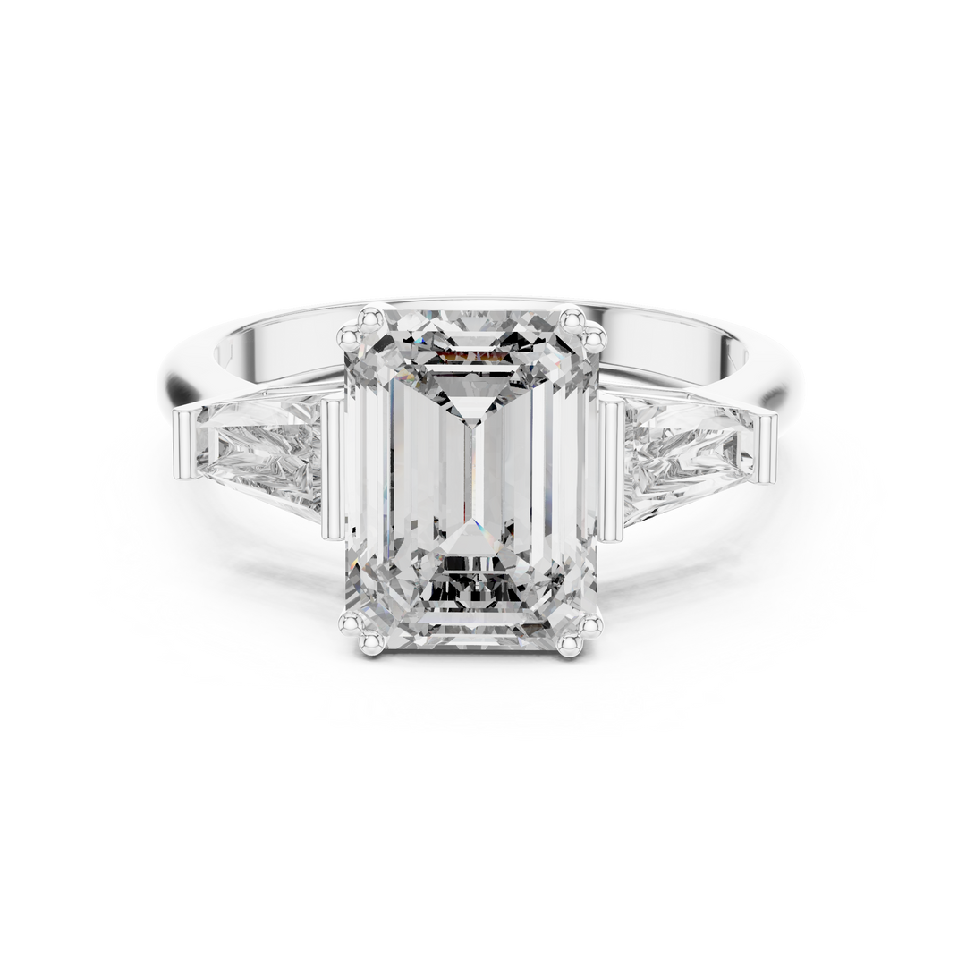 3.60ct Princess & Baguette Lab Grown Diamond Ring