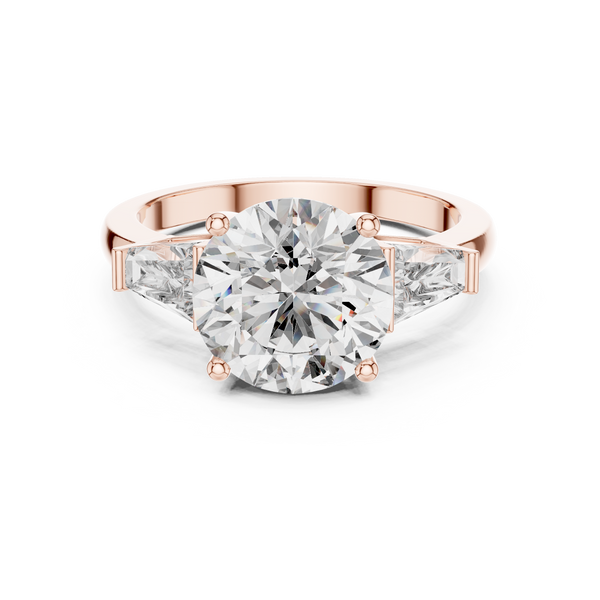 4ct Round & Baguette Lab Grown Diamond Ring