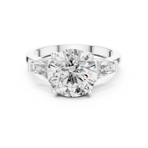 4ct Round & Baguette Lab Grown Diamond Ring