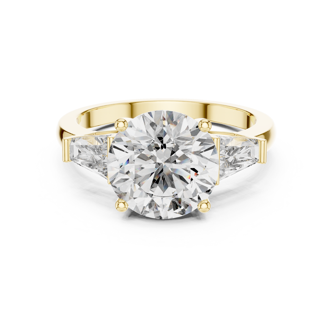 4ct Round & Baguette Lab Grown Diamond Ring