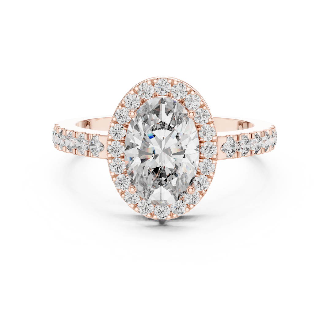 1.50ct Oval & Round Lab Grown Diamond Queen Ring