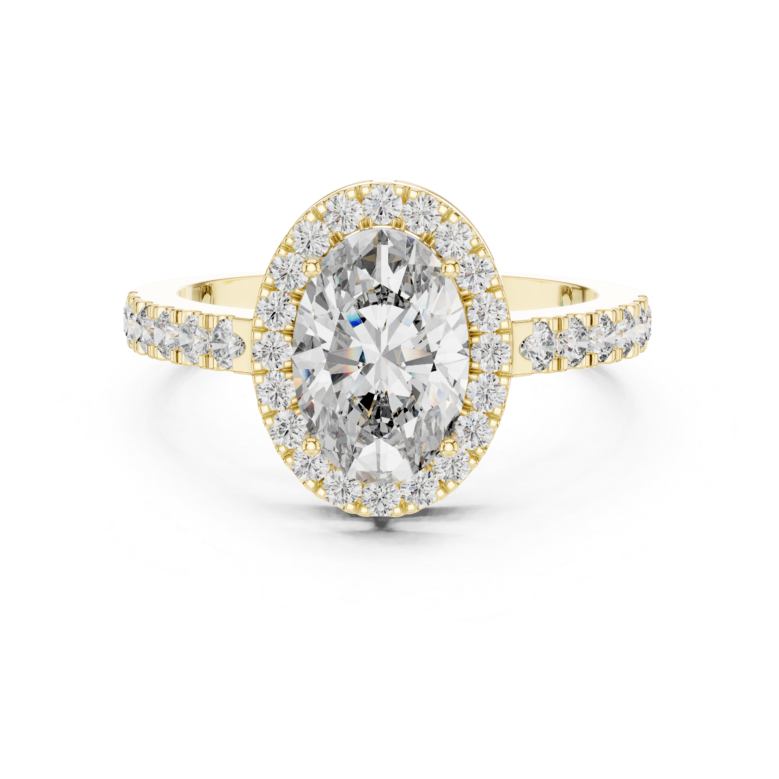 1.50ct Oval & Round Lab Grown Diamond Queen Ring