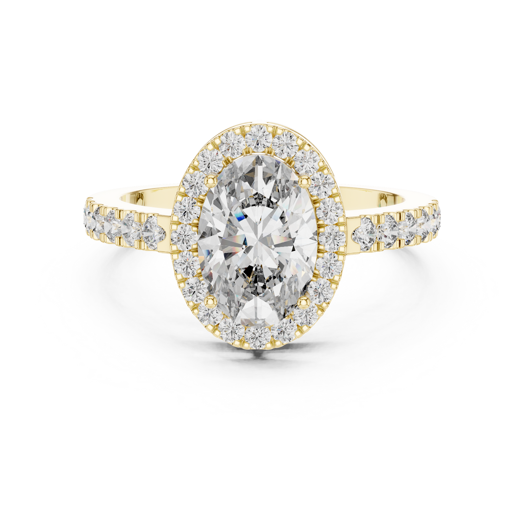 1.50ct Oval & Round Lab Grown Diamond Queen Ring