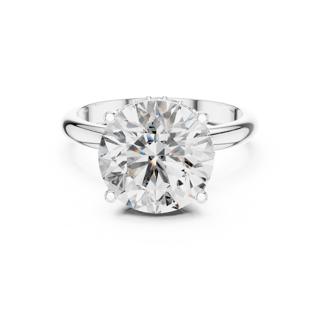 3.90ct Round Cut Lab Grown Diamond Jocasta Ring