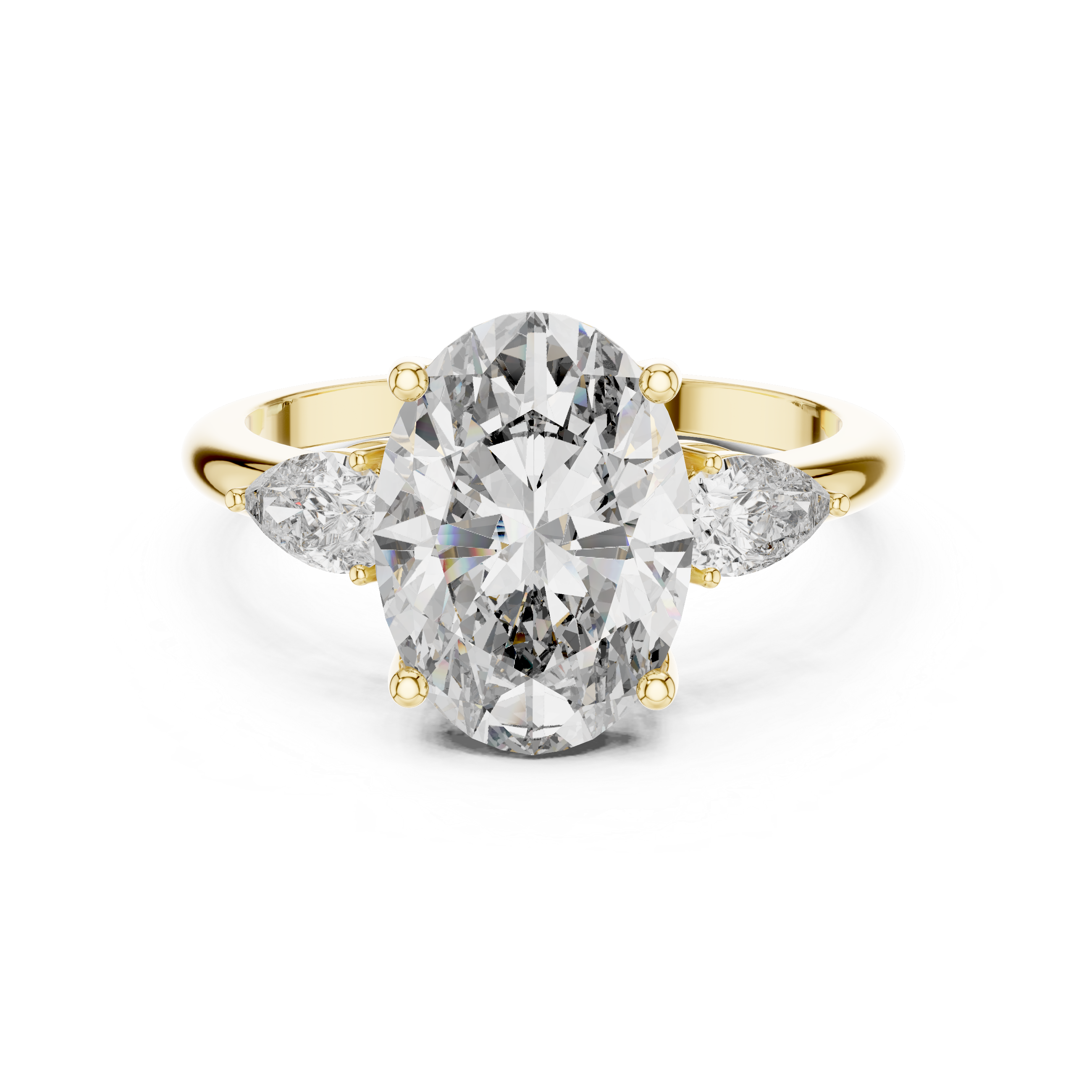 3.00ct Lab Grown Diamond Lunara Trinity Oval Ring