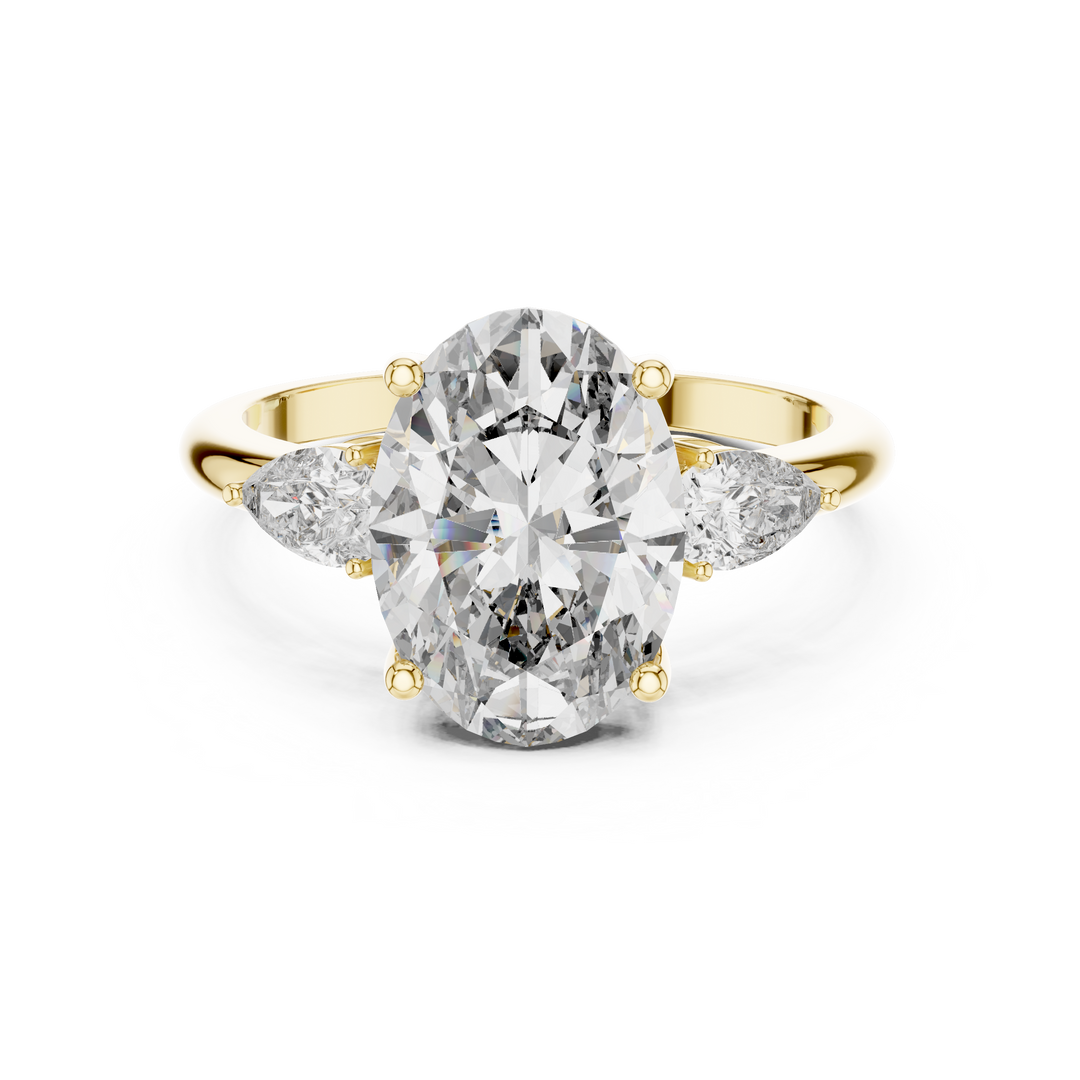 3.00ct Lab Grown Diamond Lunara Trinity Oval Ring