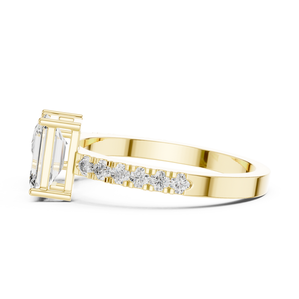 2ct Lab Grown Diamond Harmony Bloom Ring-Pear & Emerald Cut Diamonds