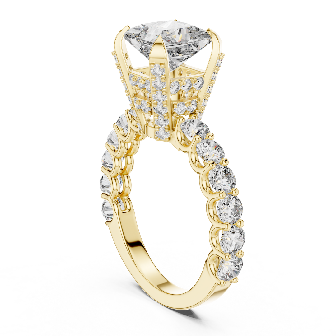 3.75ct Lab Grown Diamond Prism Sovereign Ring-Princess & Round Cut Diamonds