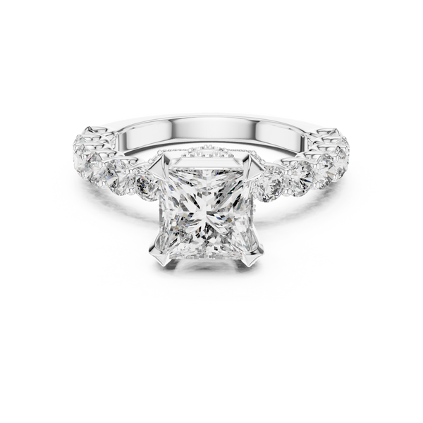 3.75ct Lab Grown Diamond Prism Sovereign Ring-Princess & Round Cut Diamonds