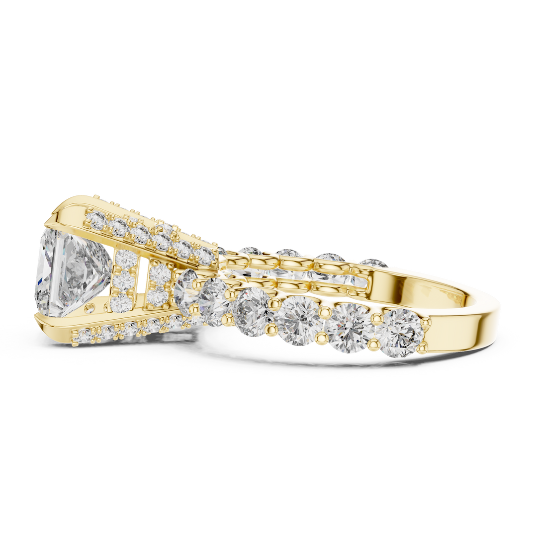 3.75ct Lab Grown Diamond Prism Sovereign Ring-Princess & Round Cut Diamonds