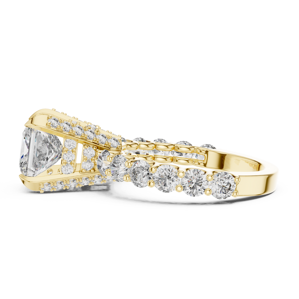 3.75ct Lab Grown Diamond Prism Sovereign Ring-Princess & Round Cut Diamonds