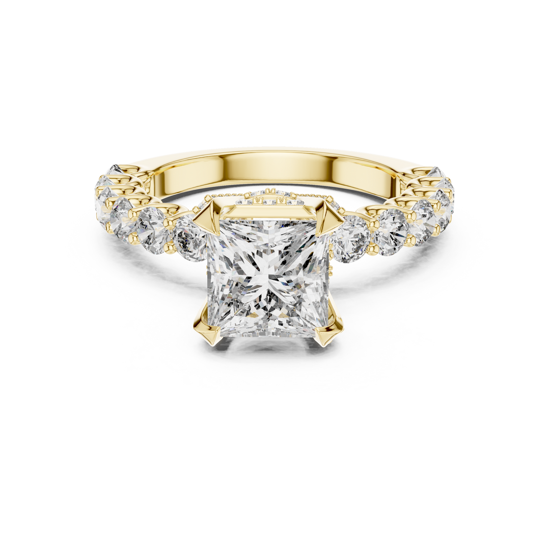 3.75ct Lab Grown Diamond Prism Sovereign Ring-Princess & Round Cut Diamonds
