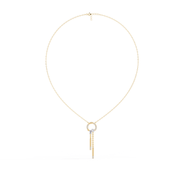 0.38ct Lab Grown Diamond Necklace - Round, Baguette & Princess Cut Diamond